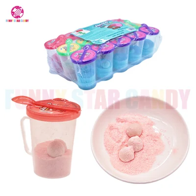 Manufacturer Wholesale Halal OEM Hot Sell Bottle Packing Sour Powder Bubble Mini Ball Candy
