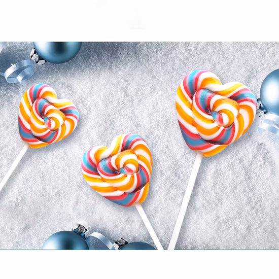 Customization Fruity Lollipop Valentines′ S Day Heart Shaped Candy